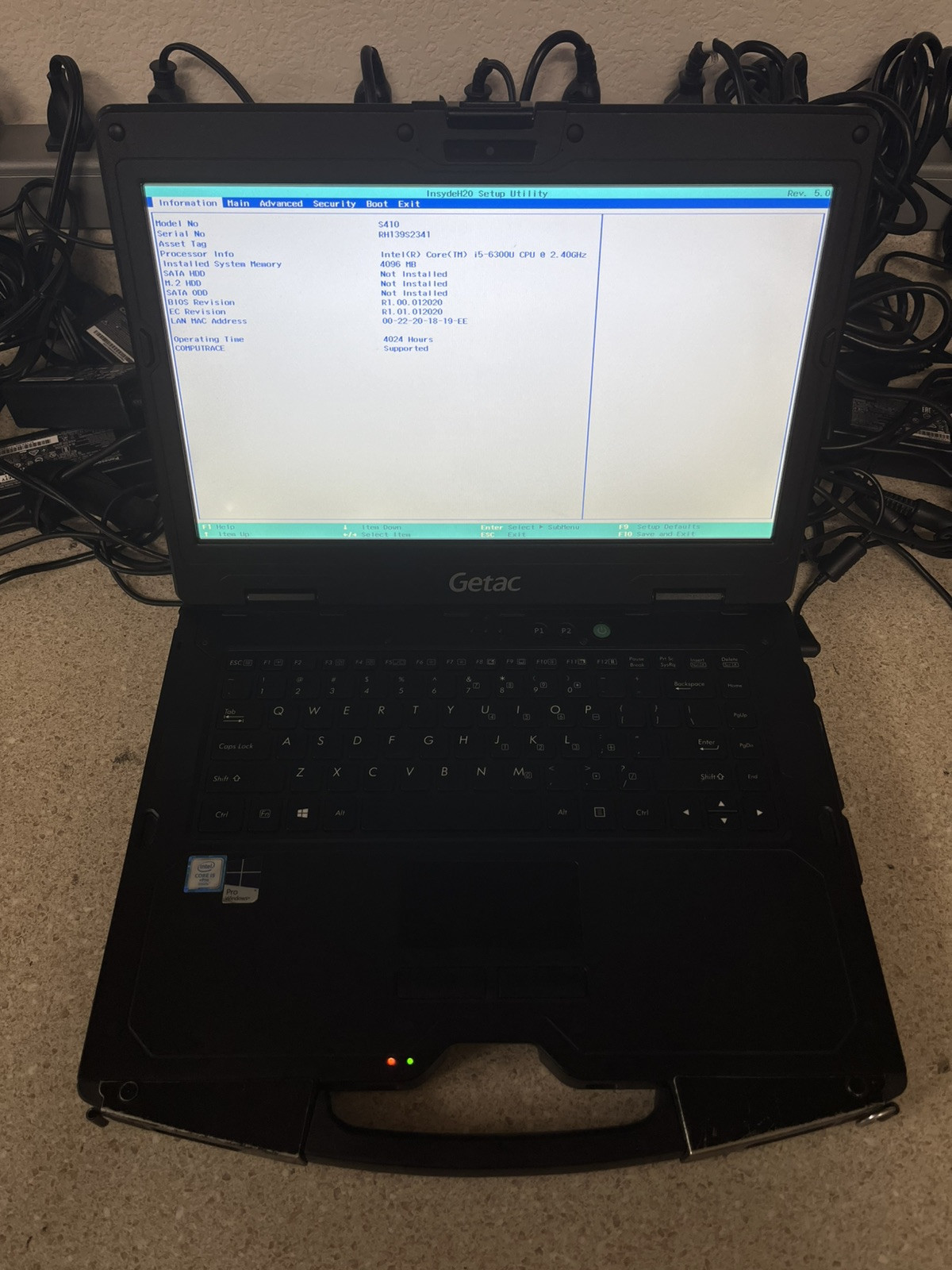 Lot of 5 Getac S410 Rugged Laptop As Is Core i5-6300U @2.40GHz 4GB Touch 4G
