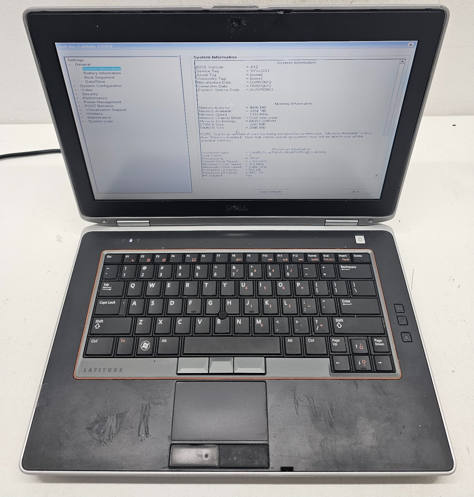 Dell Latitude E6420 14” Laptop Intel Core i5-2430M 4GB Ram No HD/OS (FL)