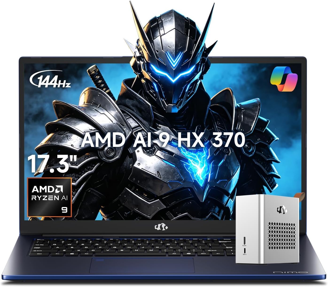 NIMO 17.3 AI Laptop 12 Core AMD Ryzen 9 HX 370 32GB RAM 1TB SSD with eGPU Dock