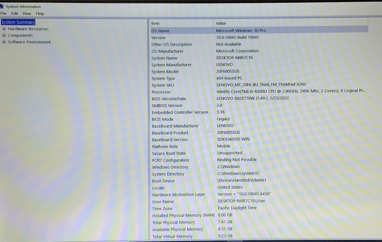 Lenovo ThinkPad X260 Intel Core i5-6300U 8GB DDR4 500GB HDD | Windows 10 Pro