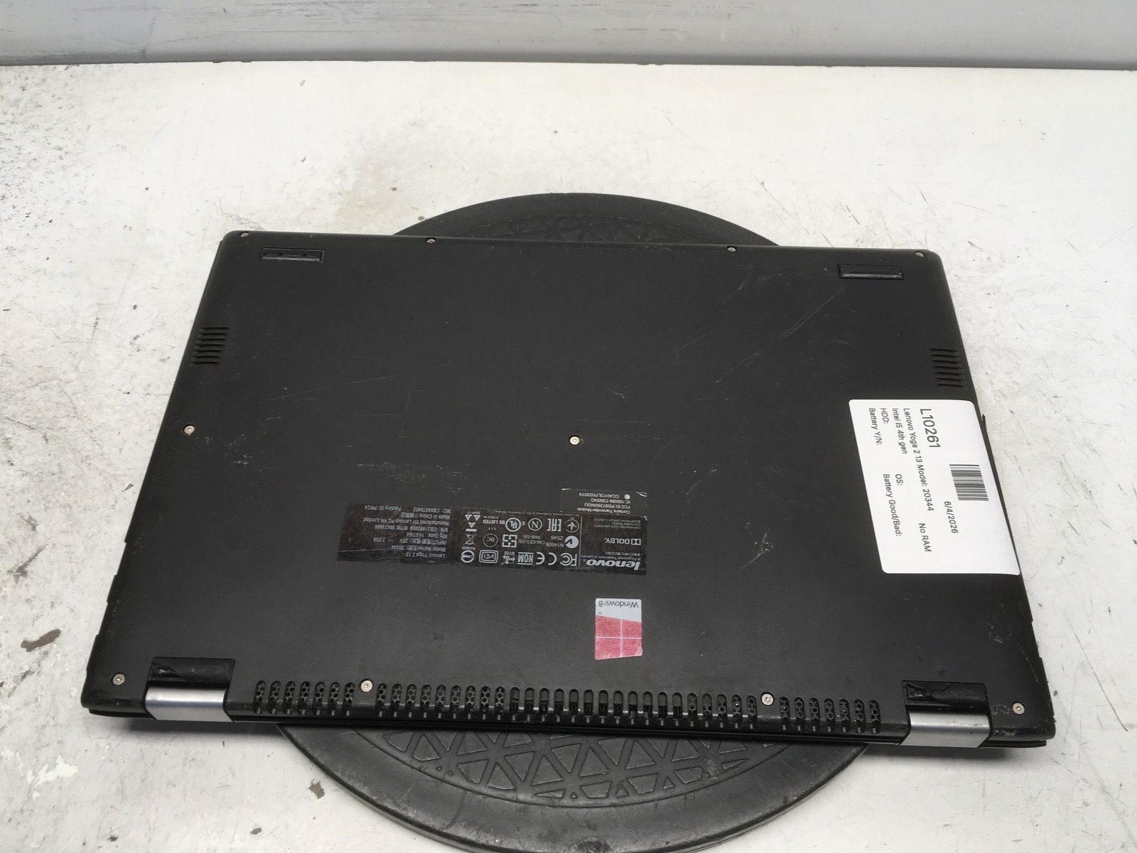 Lenovo Yoga 2 13 Model: 20344 Intel i5 4th gen No RAM NO HDD No Batt
