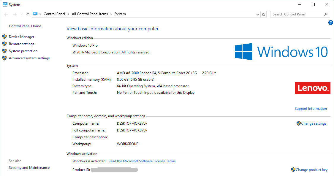 Lenovo E555 15.6” AMD A6 2.2GHz 8GB 500GB HDD Win10Pro MS Office *READ*