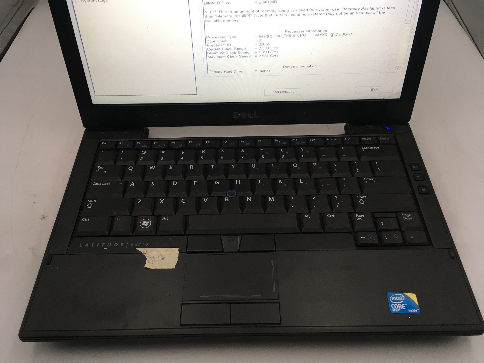 DELL LATITUDE E4310 – BOOTS TO BIOS – INTEL I5 M540 – 4GB RAM – 13″ – READ – BB