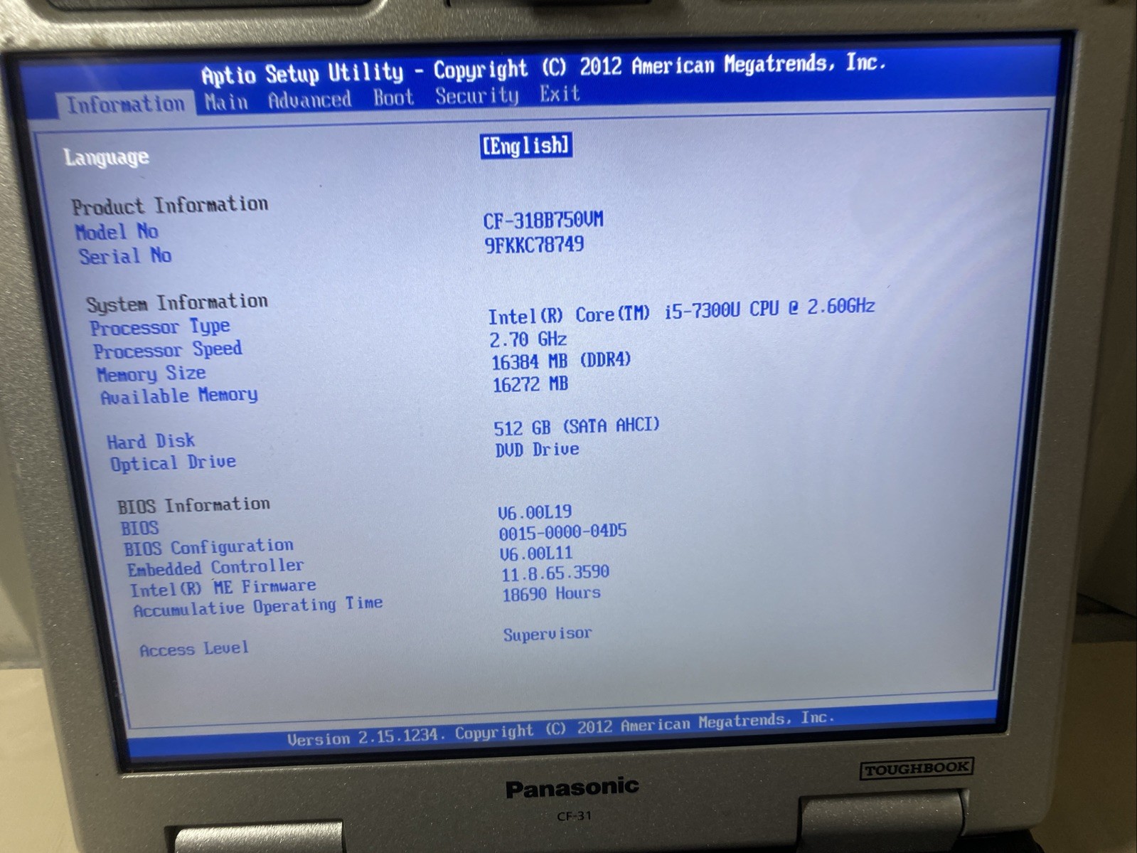 Panasonic Toughbook CF-31 MK6 16G 512G LTE GPS DVD Ham Radio Laptop +Charger CRK