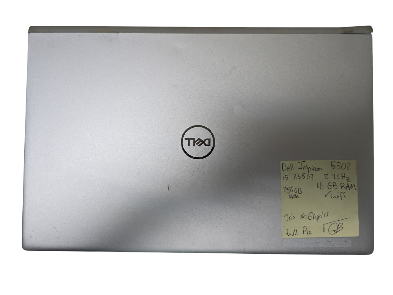 Dell Inspiron 5502 i5-1135G7@2.4GHz 256GB NVMe 16GB Ram Win 11 Pro WiFi Tested