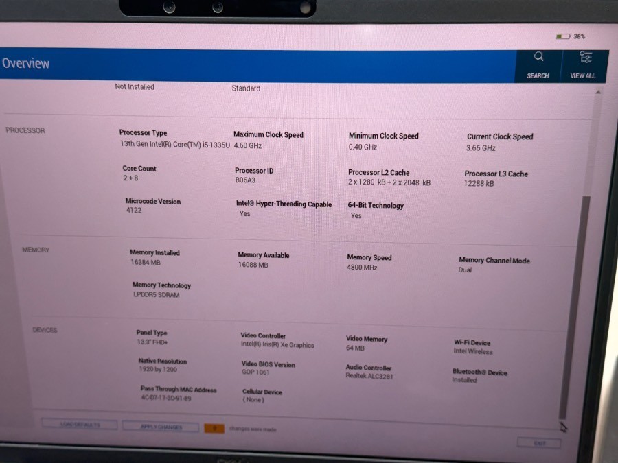 Dell Latitude 7340 i5-1335U 16GB 256GB NVMe Win 11 Home TOUCH W/AC