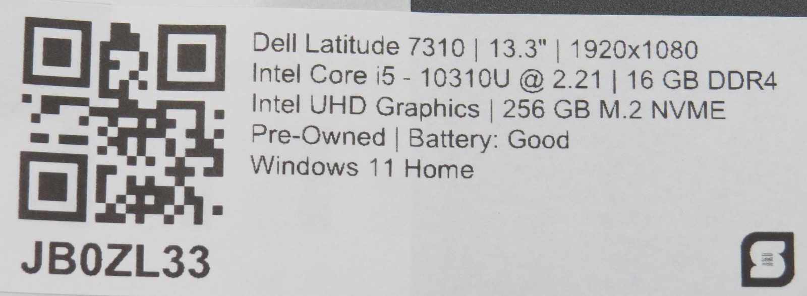 Dell Latitude 7310 | i7-10310U @ 2.2GHz | 16GB / 256GB m2 | 13.3 touch | Win 11