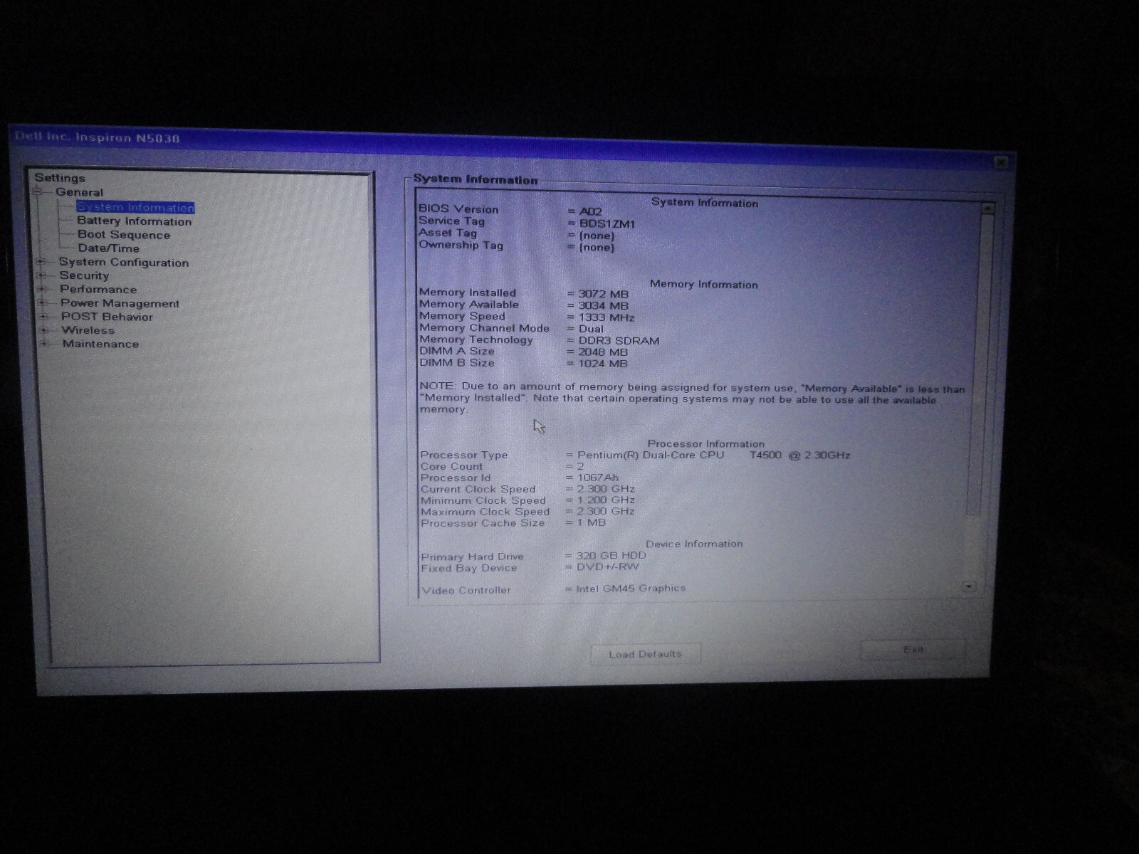 Dell N5030 15.6in. (320GB, Intel Pentium, 2.3GHz, 3GB) Notebook/Laptop – Black –