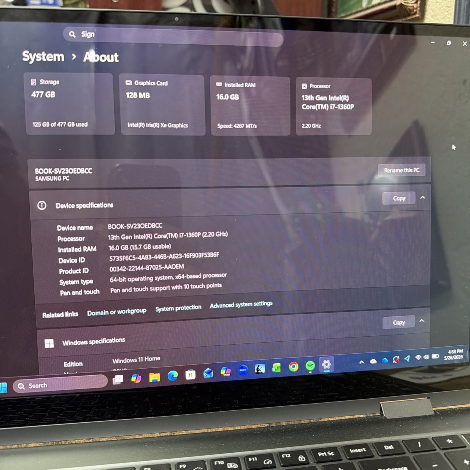 Samsung Galaxy Book3 360 15.6” 512GB SSD Intel Core i7 13th Gen 5.00GHz 16GB