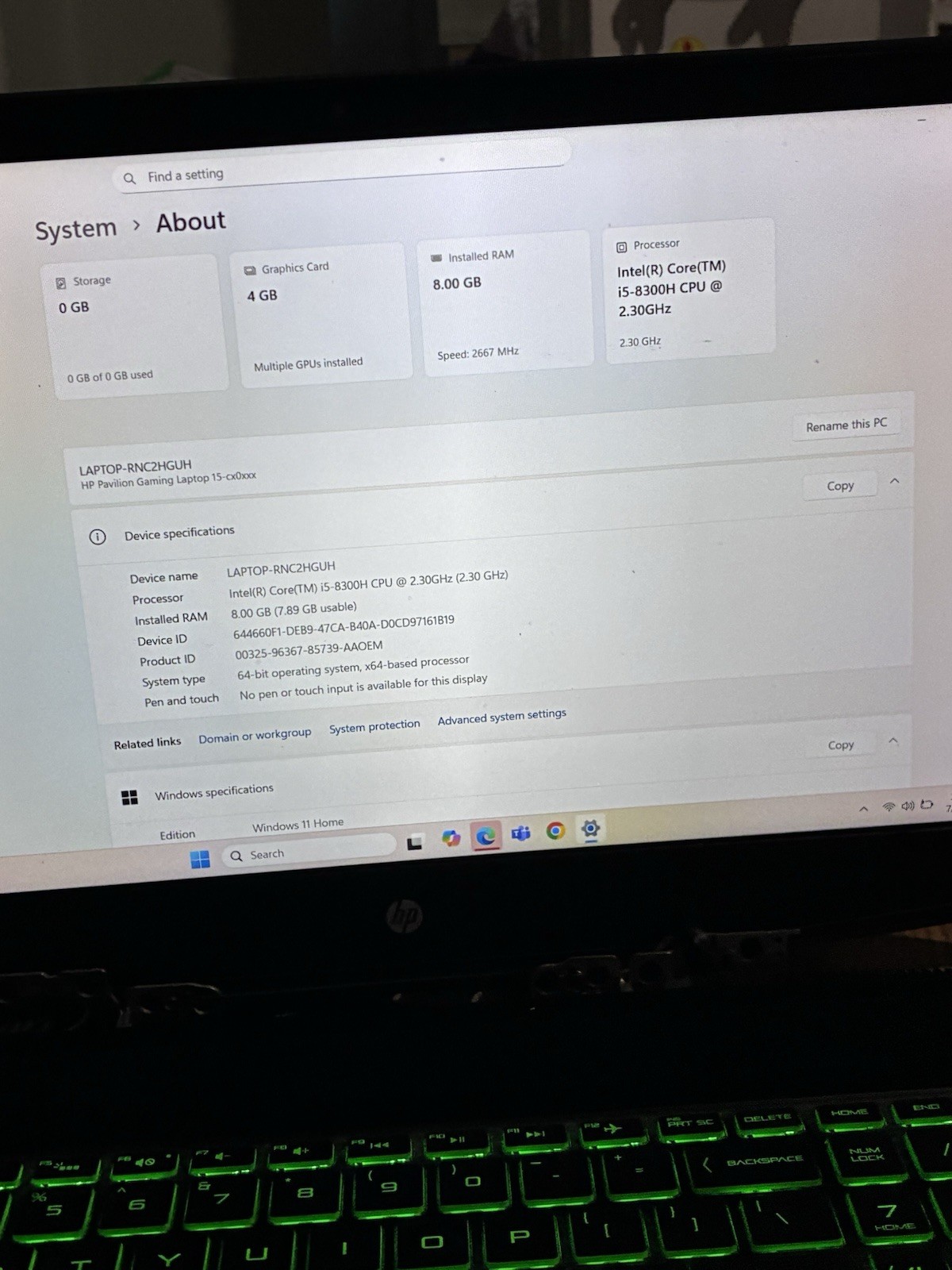HP Pavilion Gaming 15 GTX 1050 Ti i5-8300H 8GB 1TB Works Needs Repair