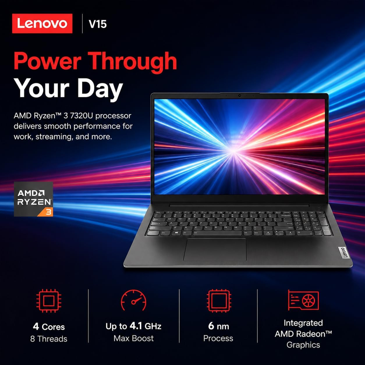 2026 New V15 Business and Student Laptop, Ryzen 3 7320U(Outperforms Intel I7-106