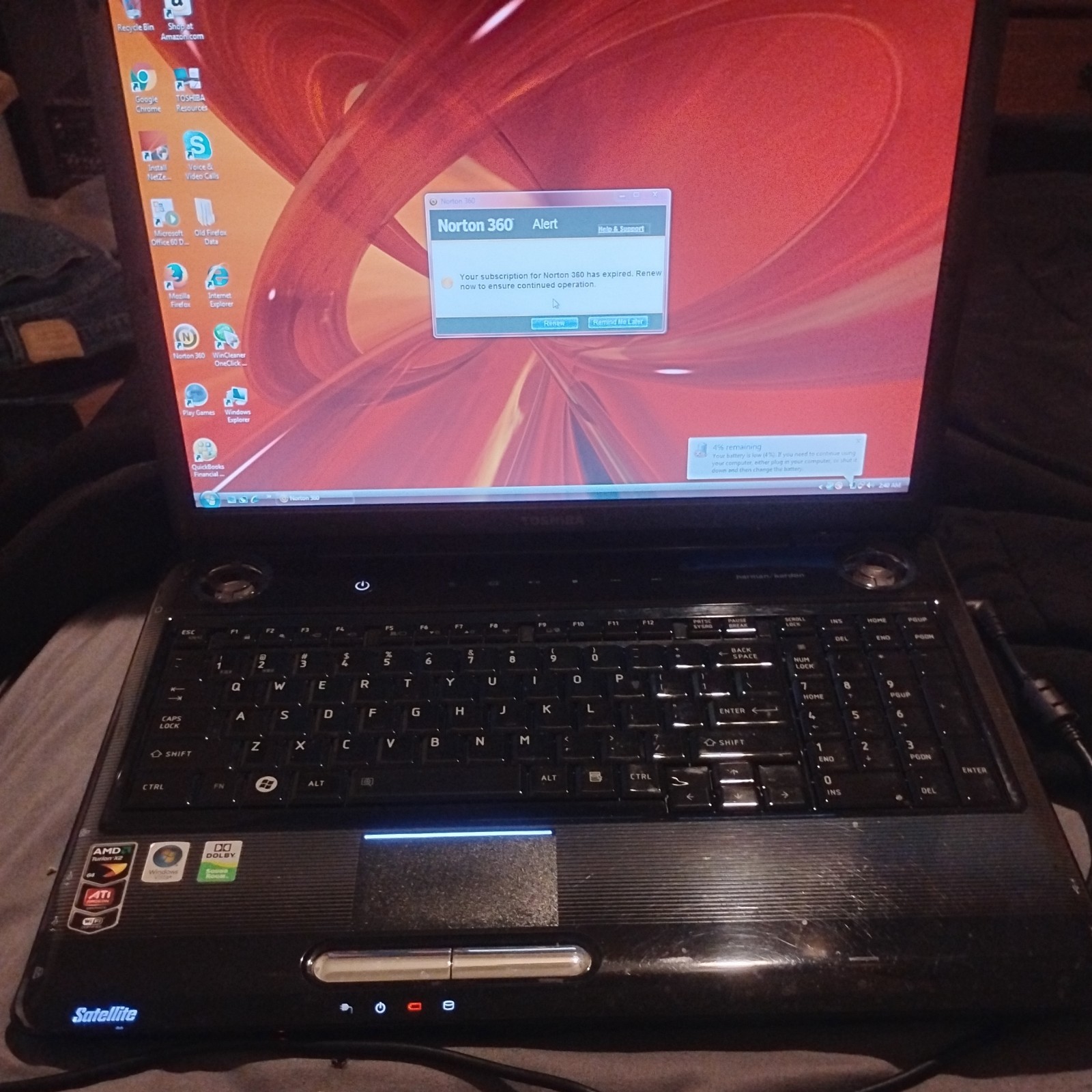 Toshiba Satellite P305D-S8828 Laptop | AMD Turion X2 Windows Vista