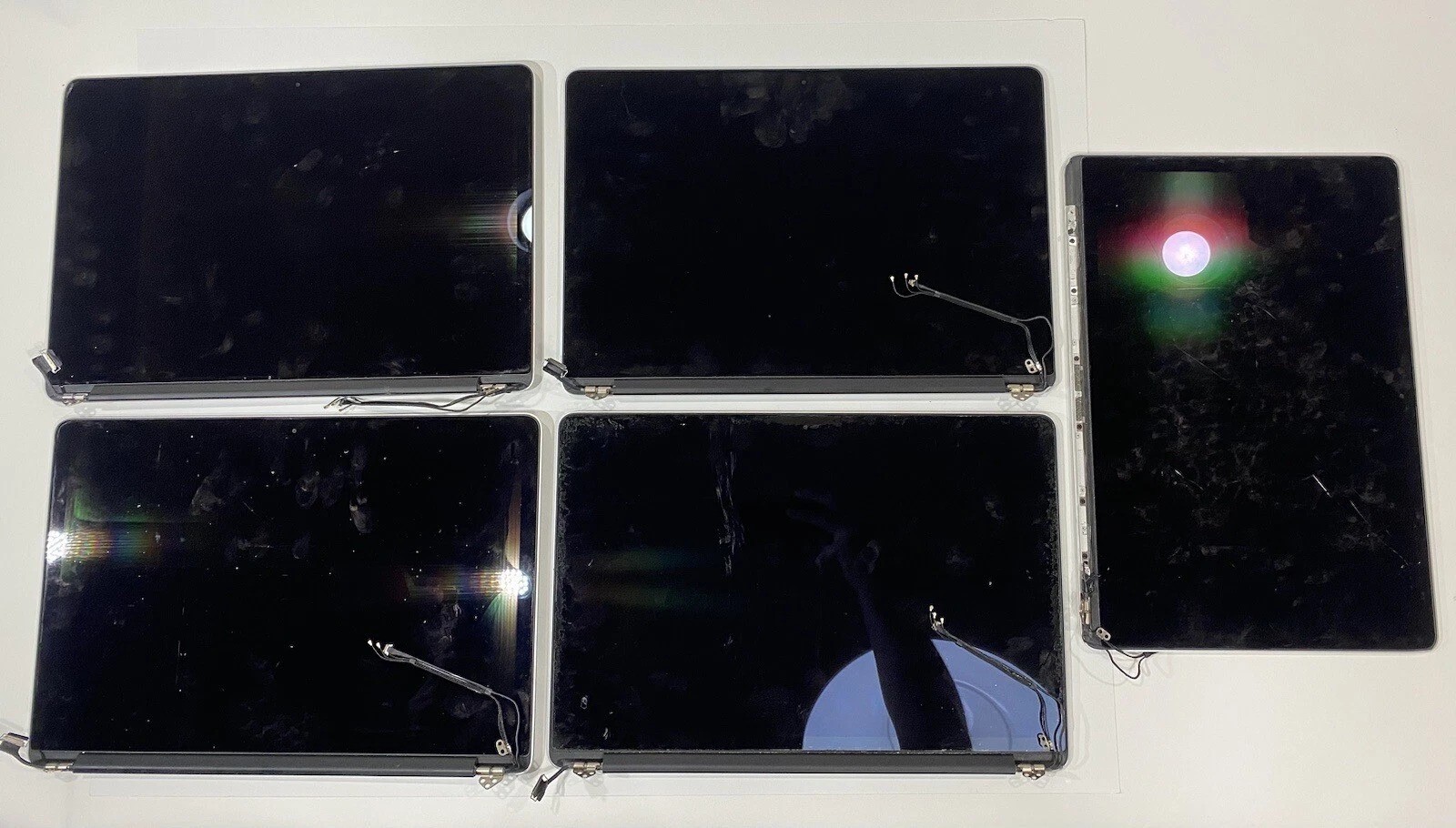 Lot of 5 MacBook Pro 15 Inch Retina Display LCD Screen Assemblies For Parts