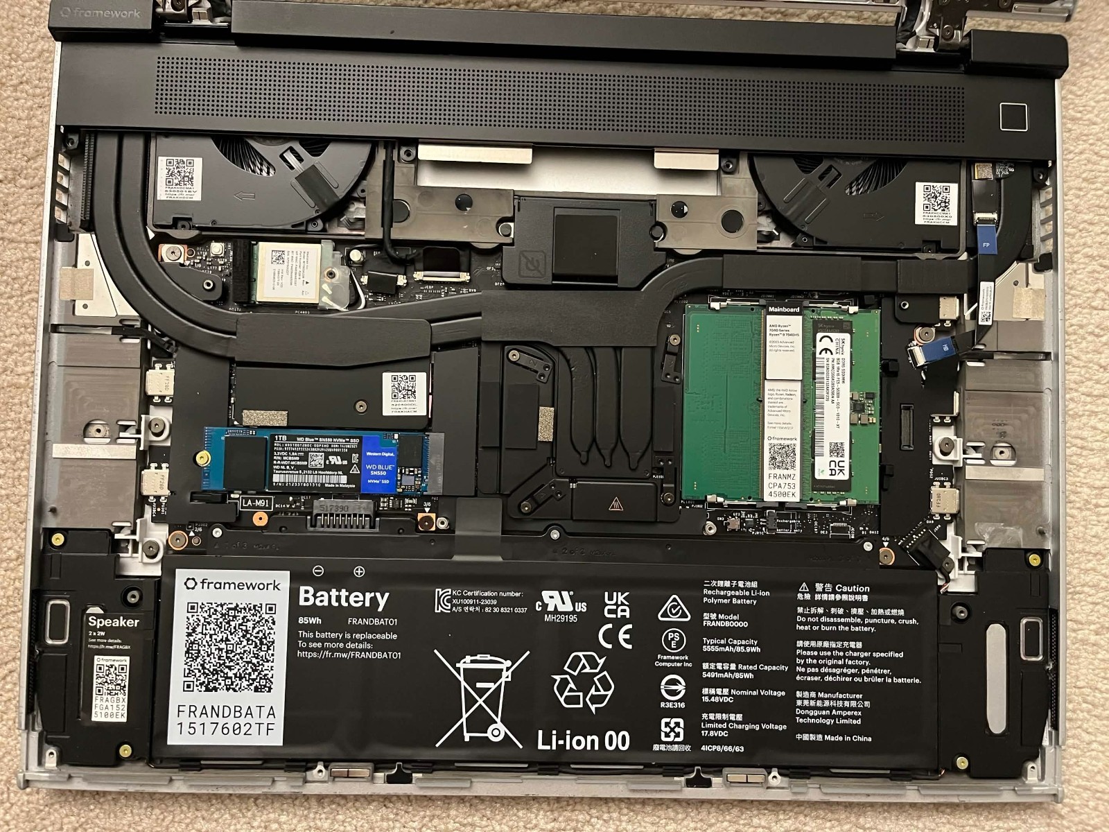 Framework 16 Ryzen 7 7840HS w/ Radeon 780M Graphics + 16GB RAM + 1TB NVME SSD