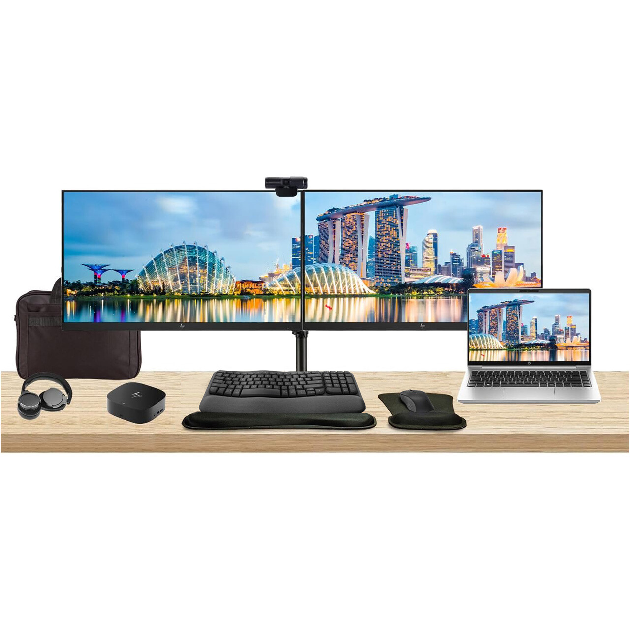 HP ProBook 440 G10 14″ i7, 16GB RAM, Bundle with 2 x EliteDisplay 27″ Monitor
