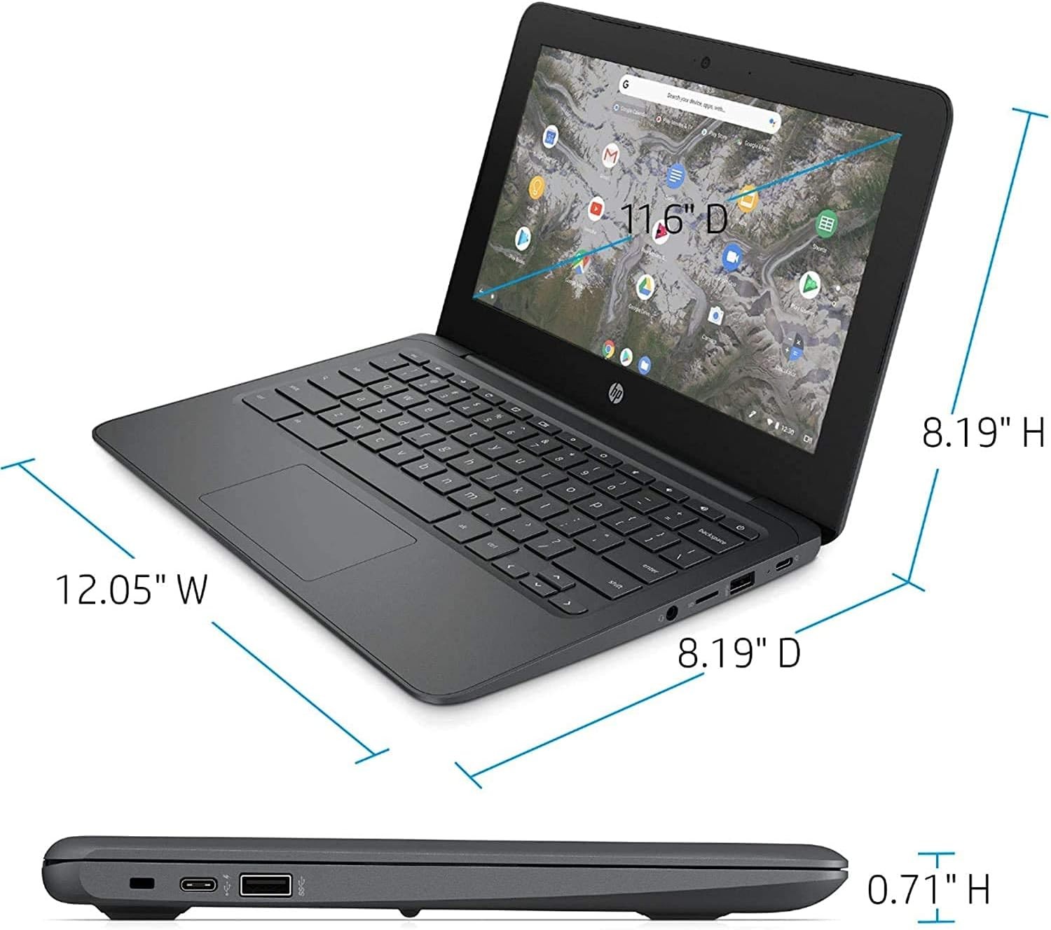 HP 11.6″ Chromebook Intel Celeron N3350 4GB Memory 32GB eMMC Chrome OS