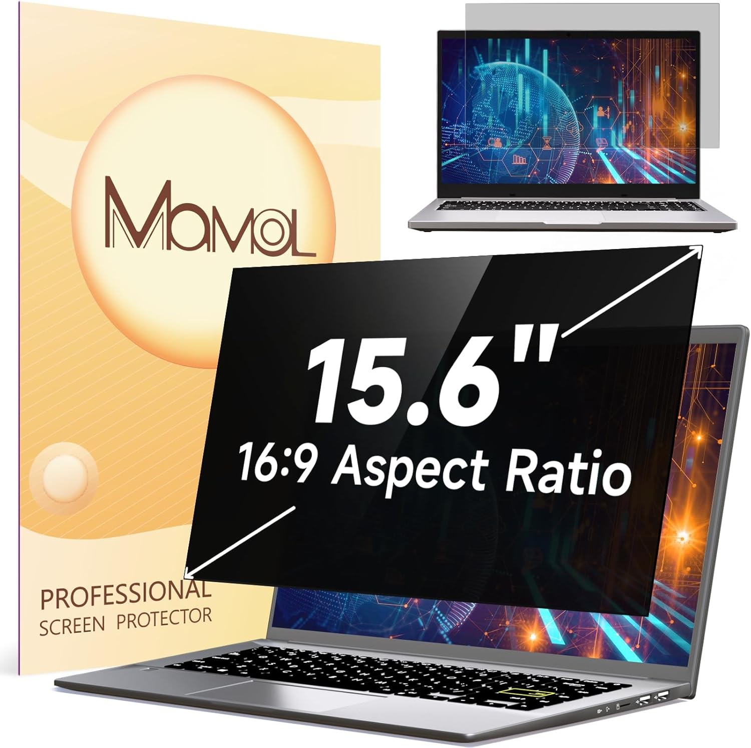 15.6 Inch Laptop Privacy Screen Filter for 16:9 Widescreen Display, Eye Protecti