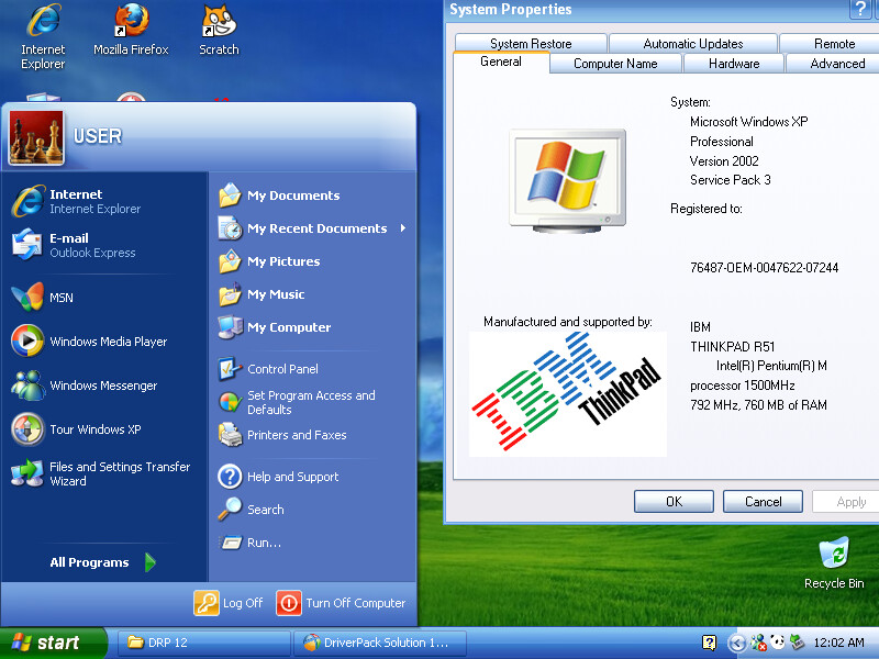 IBM ThinkPad R51 LAPTOP 1.50GHz 760MB, 40GB WINDOWS XP