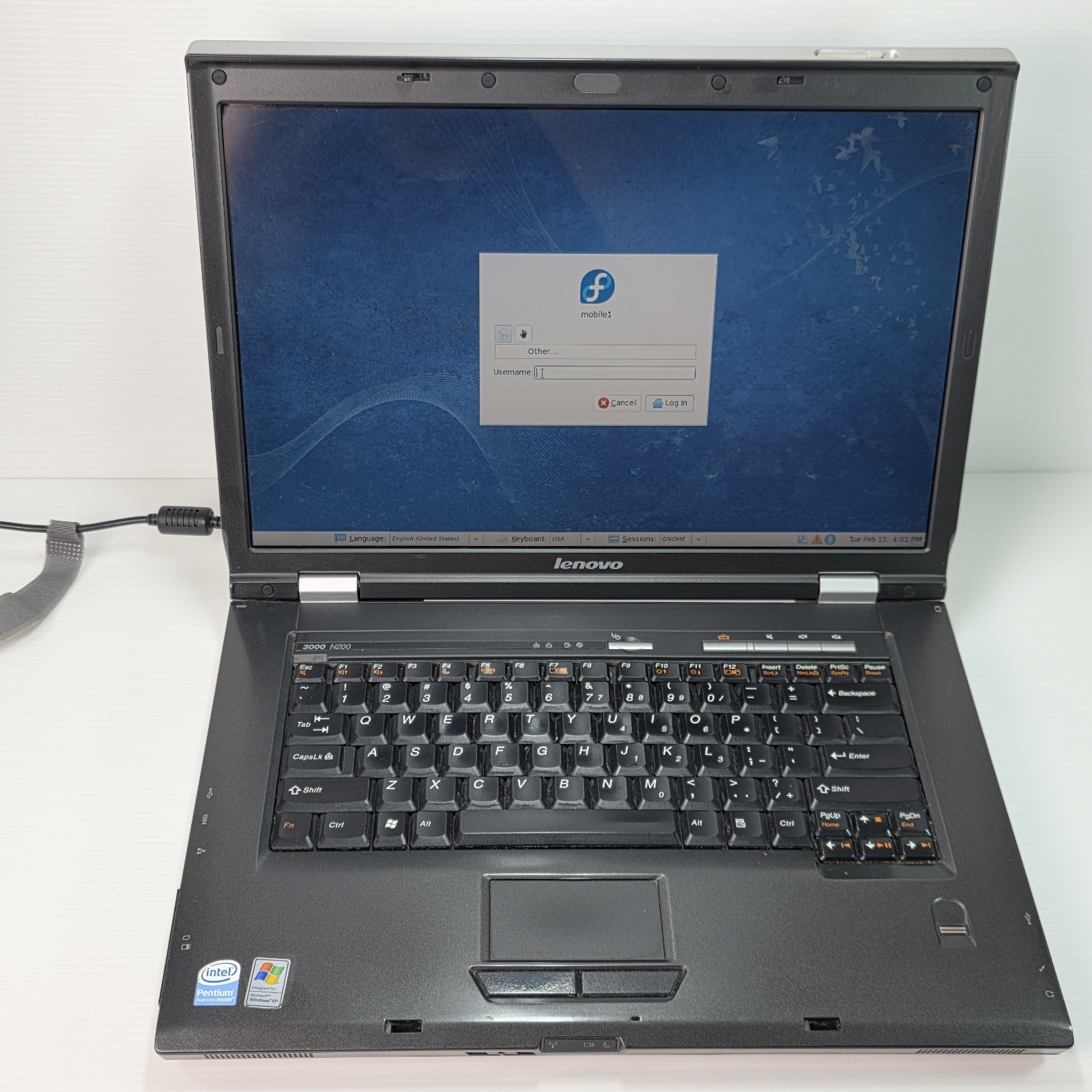 Vintage Lenovo 3000 N200 15″ Laptop Intel Core 2 Duo 2.2GHz