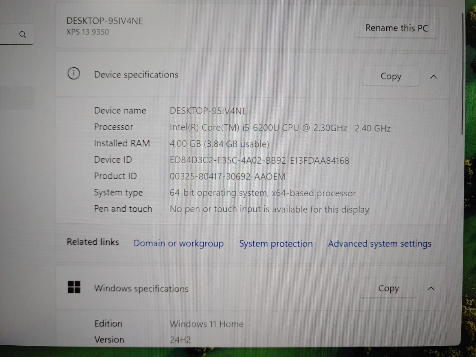 Dell XPS 13 9350 13.3″ Intel i5-6200U✔4GB✔128GB SSD✔Win11Home✔ **NO A/C**