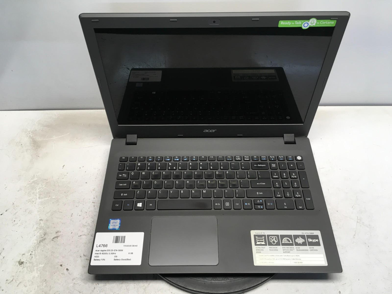Acer Aspire E15 E5-574-58IM Intel i5-6200U 2.3GHz 6 GB NO HDD/Battery