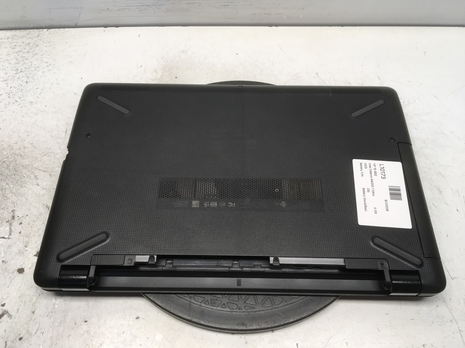 HP 15-BS212WM Intel Celeron N4000 1.1GHz 4 GB NO HDD No Batt