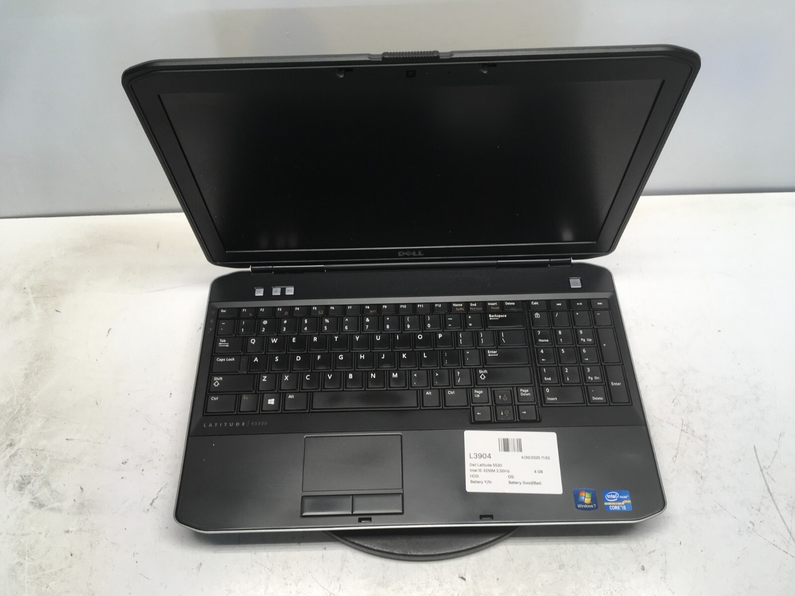 Dell Latitude 5530 Intel i5-3210M 2.5GHz 4 GB NO HDD No Batt READ