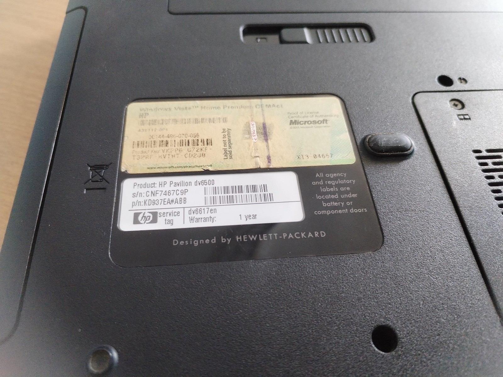 HP Pavilion DV6500 Laptop – Core 2 Duo T5750, 60gb HDD, 2gb RAM.