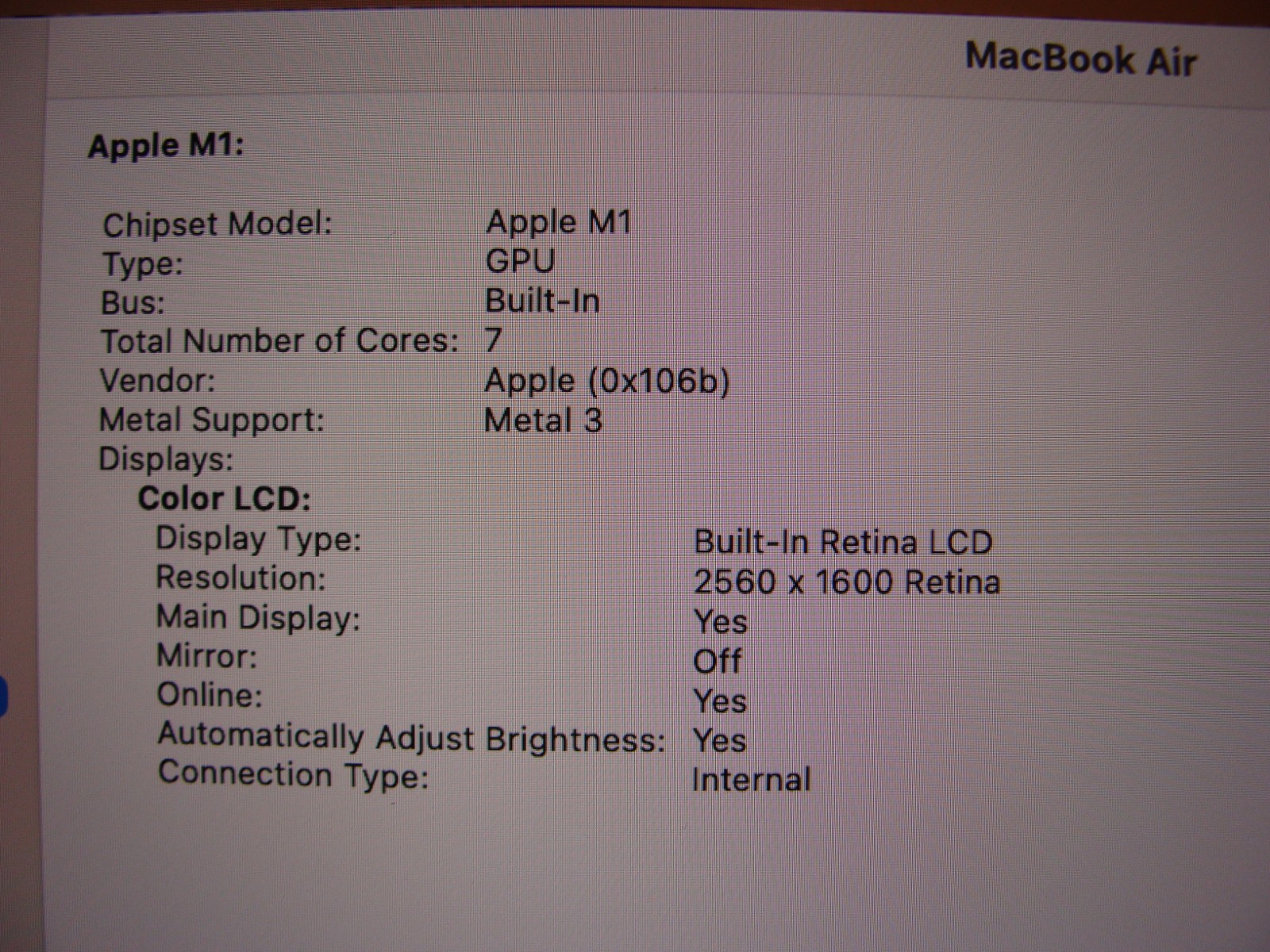 Apple MacBook Air A2337 MGN63LL/A 13.3″ M1 (2020) 8CPU/7GPU 8GB 128GB SSD +PA
