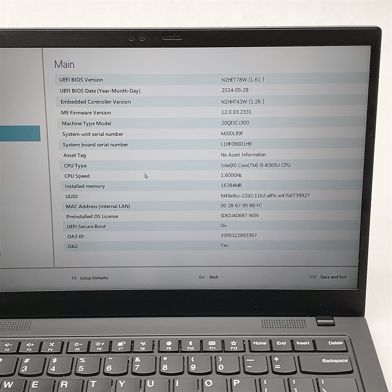 Lenovo ThinkPad X1 Carbon i5 8365U 1.60GHZ 14″ FHD 16GB 256GB NVMe Windows 11