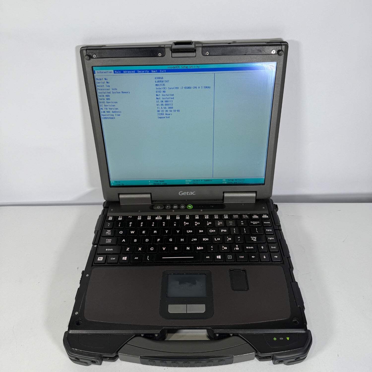 Getac B300 G6 Rugged Laptop i7-6500U 2.6GHz 8GB DDR4 NO SSD N0 CADDY