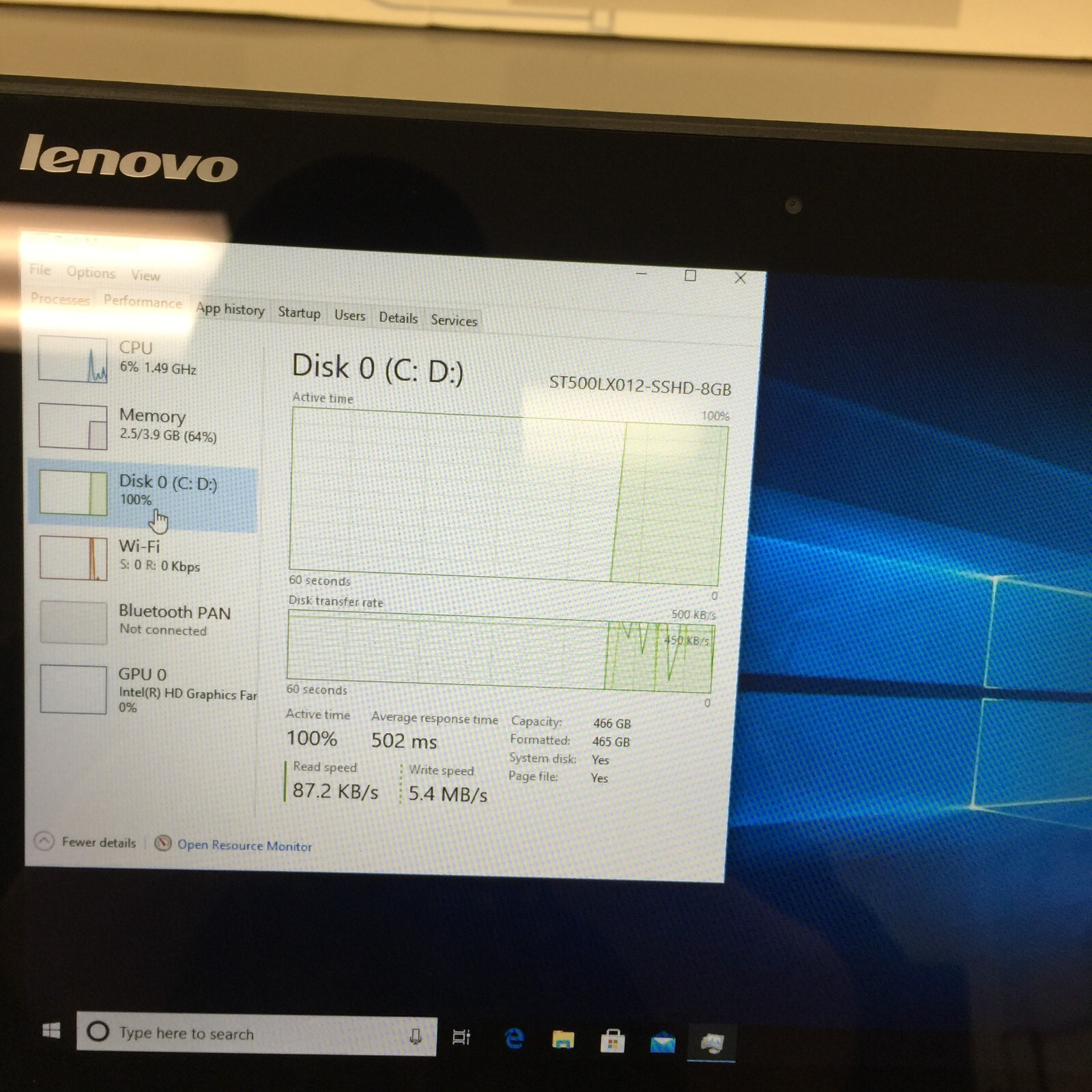 LENOVO yoga 2 11 core i3 4th gen 1.50 ghz 12.5” 4GB RAM 440 GN SSD WIN 1O HOME