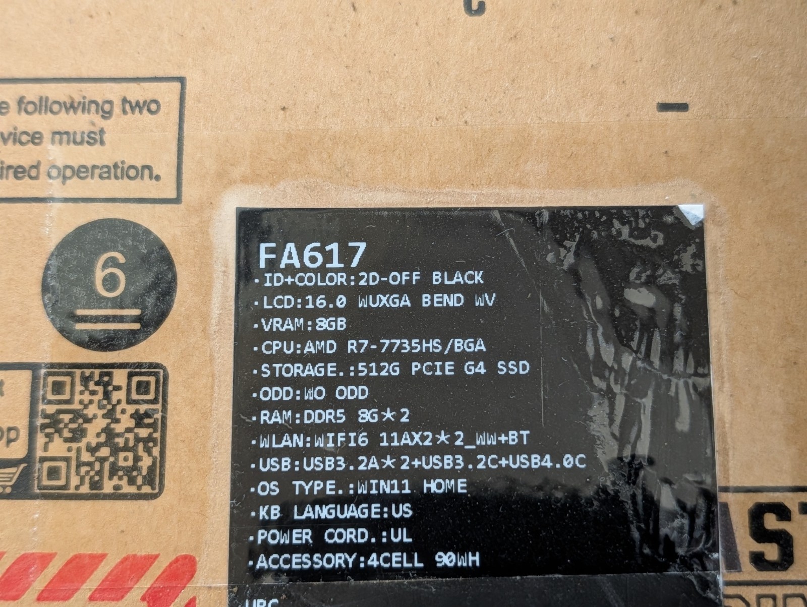 Asus TUF A16 FA617NS 15.6″ AMD Ryzen 7 7735HS Radeon RX 7600S Gaming Laptop