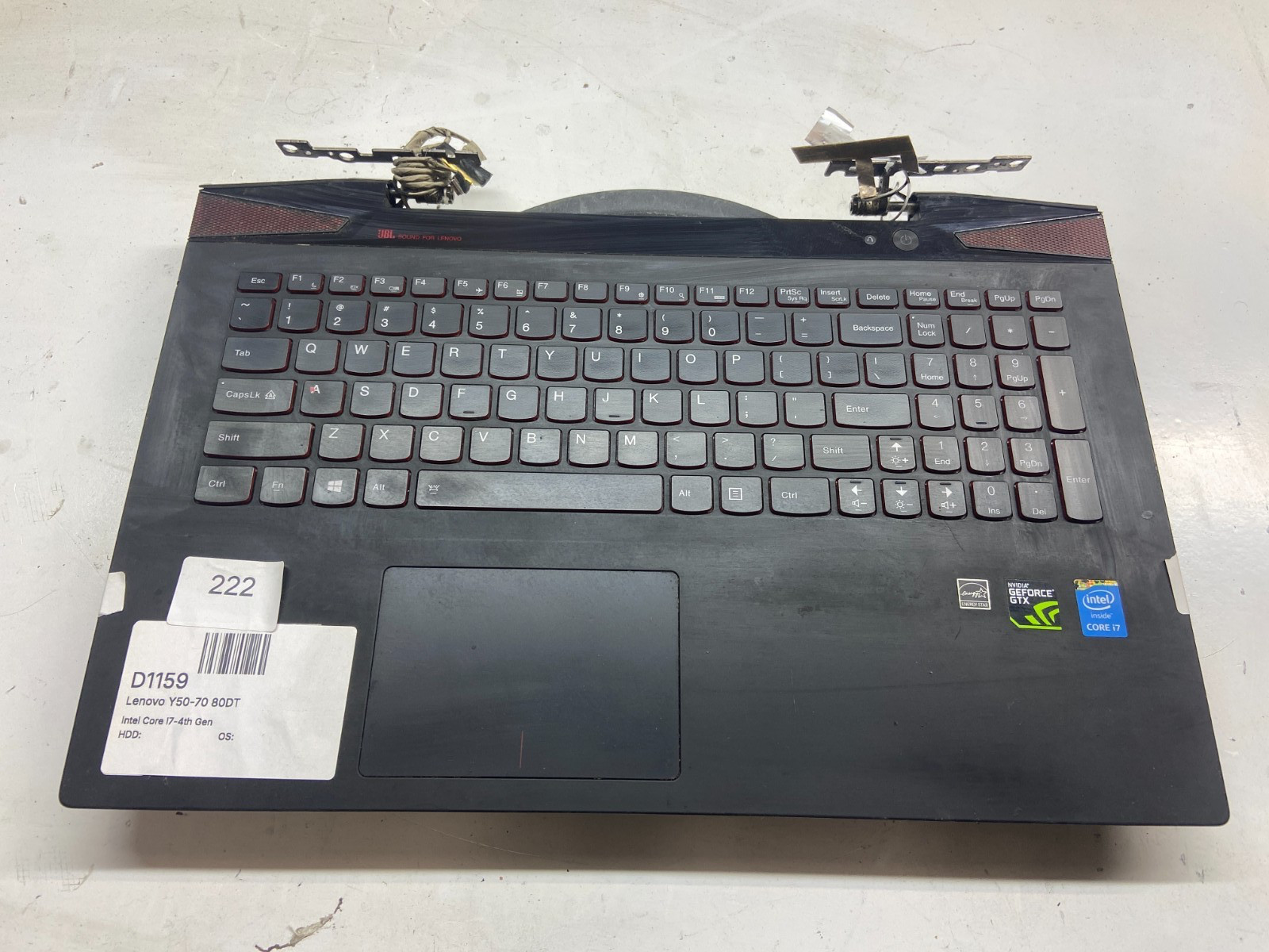 Lenovo Y50-70 80DT Touch Intel Core i7-4th Gen NO HDD Nvidia Geforce Base Only