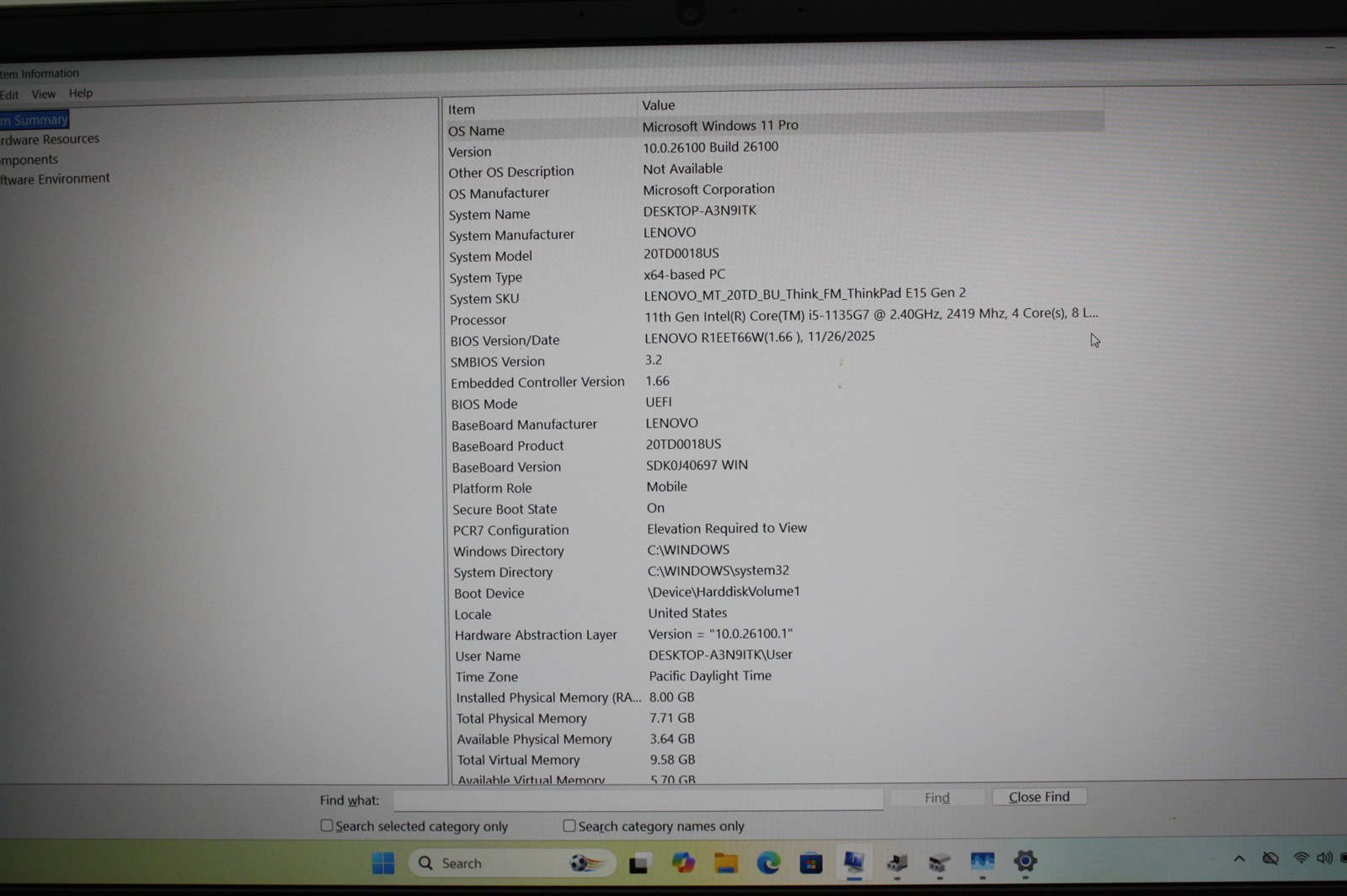 15.6″Lenovo ThinkPad E15 Gen 2 i5-1135G7 RAM 8GB NVMe 256GB/Cosmetic issue