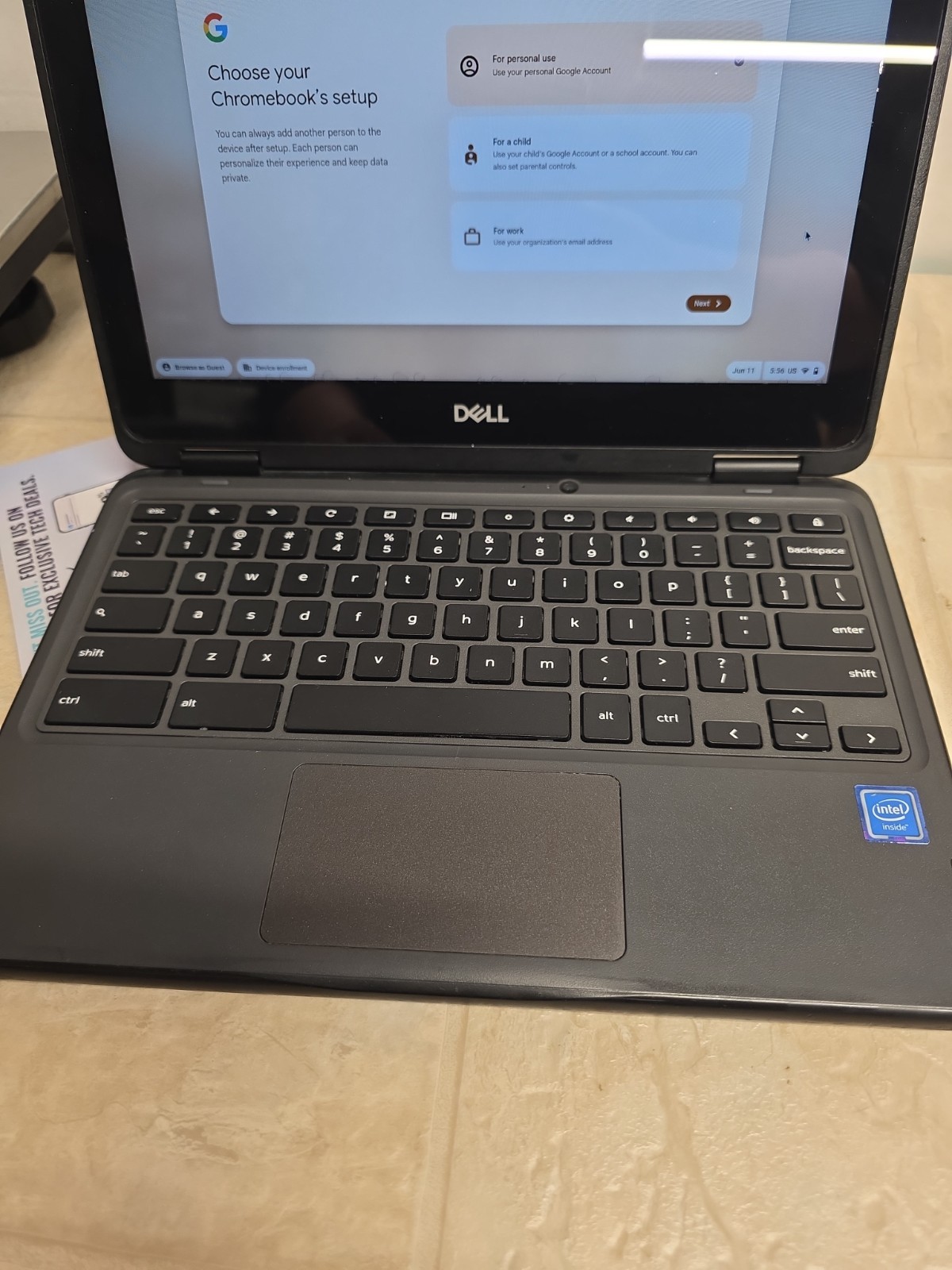 Dell Chromebook 3100 2-in-1 11.6″ Touchscreen Laptop 4GB/ 32GB WiFi
