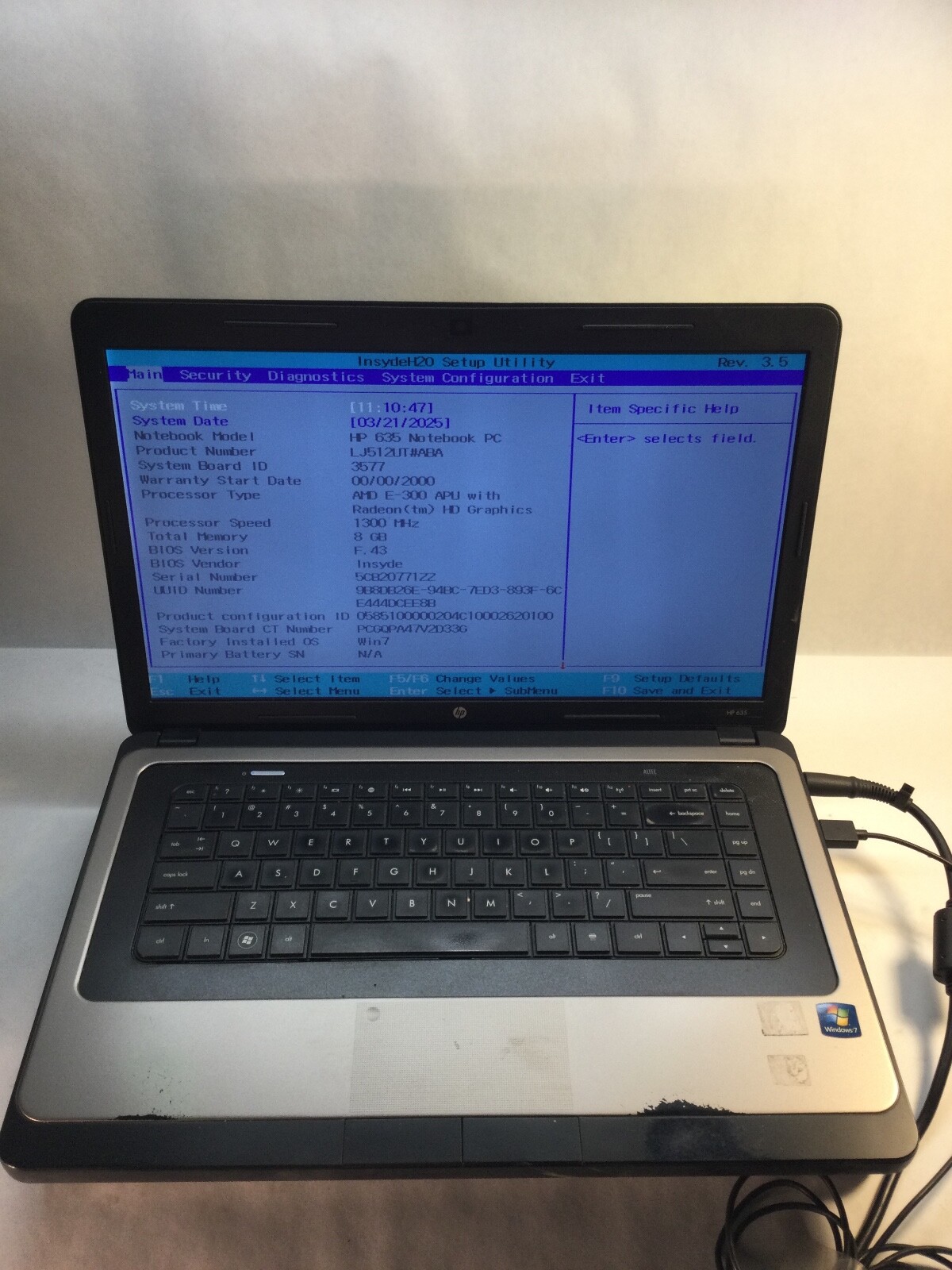 LOT OF 2- HP 635 15″ Laptop AMD E-300 -BOOT/FOR PARTS -MZ