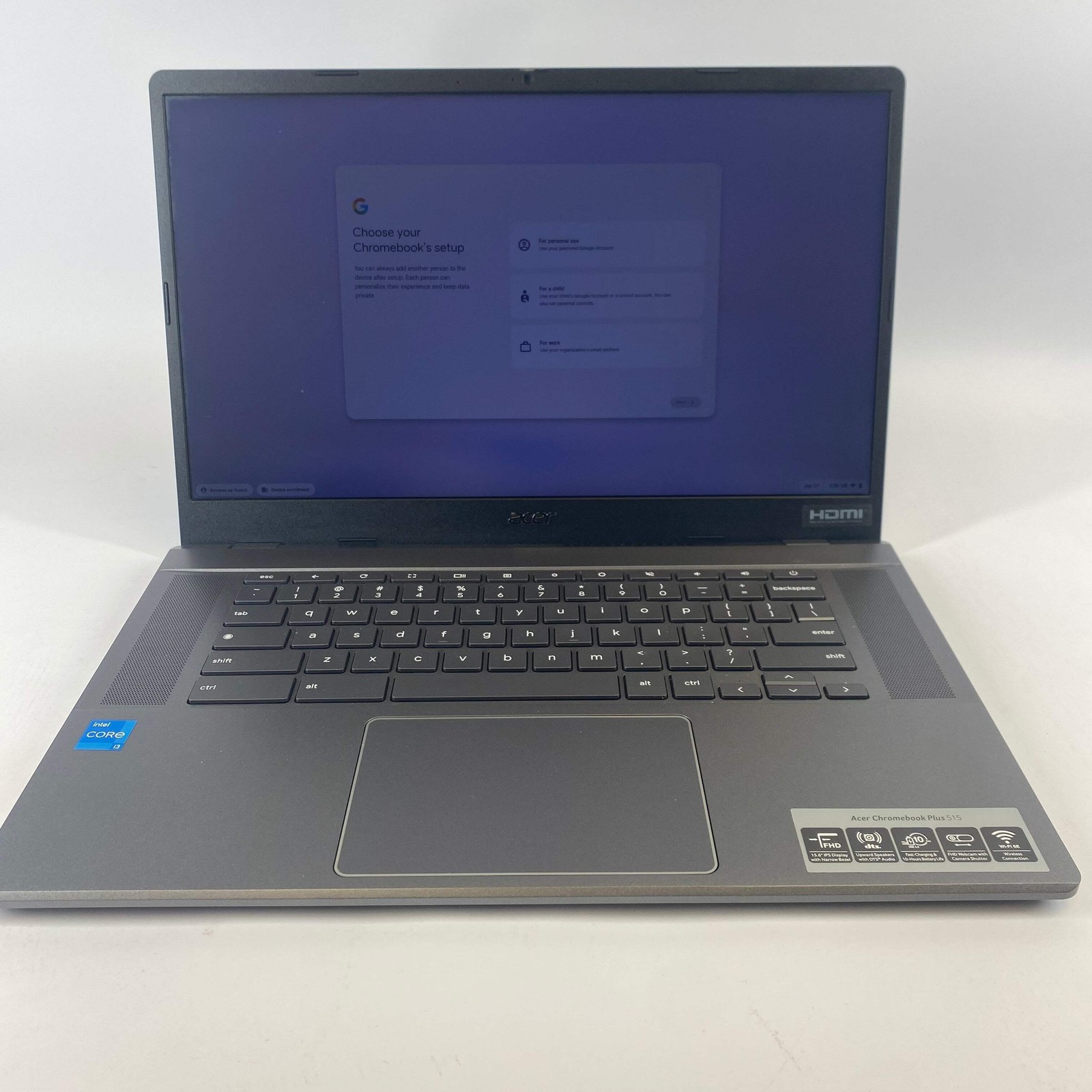 Acer Chromebook Plus 515 AN515-41 15.6″ i3-1215U 1.2GHz 8GB RAM 64GB SSD
