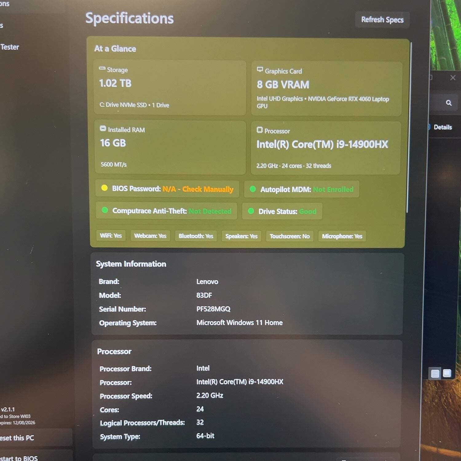 Lenovo Legion Pro 5 16″ i9-14900HX 2.2GHz 16GB RAM 1TB SSD GeForce RTX 4060