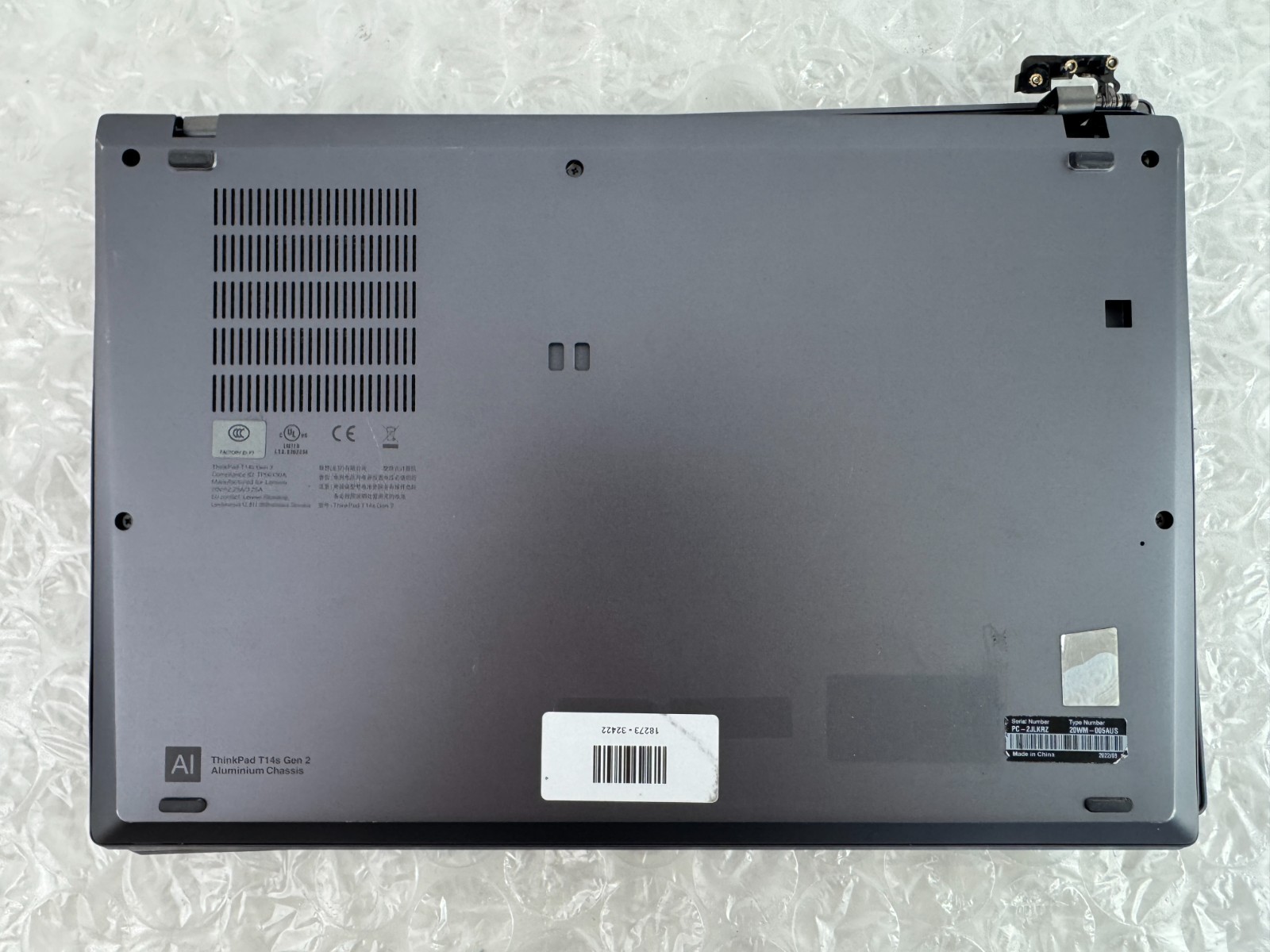 Lenovo ThinkPad T14s Gen 2 i7-1185G7 16GB No SSD/OS/AC Parts/Repair Laptop