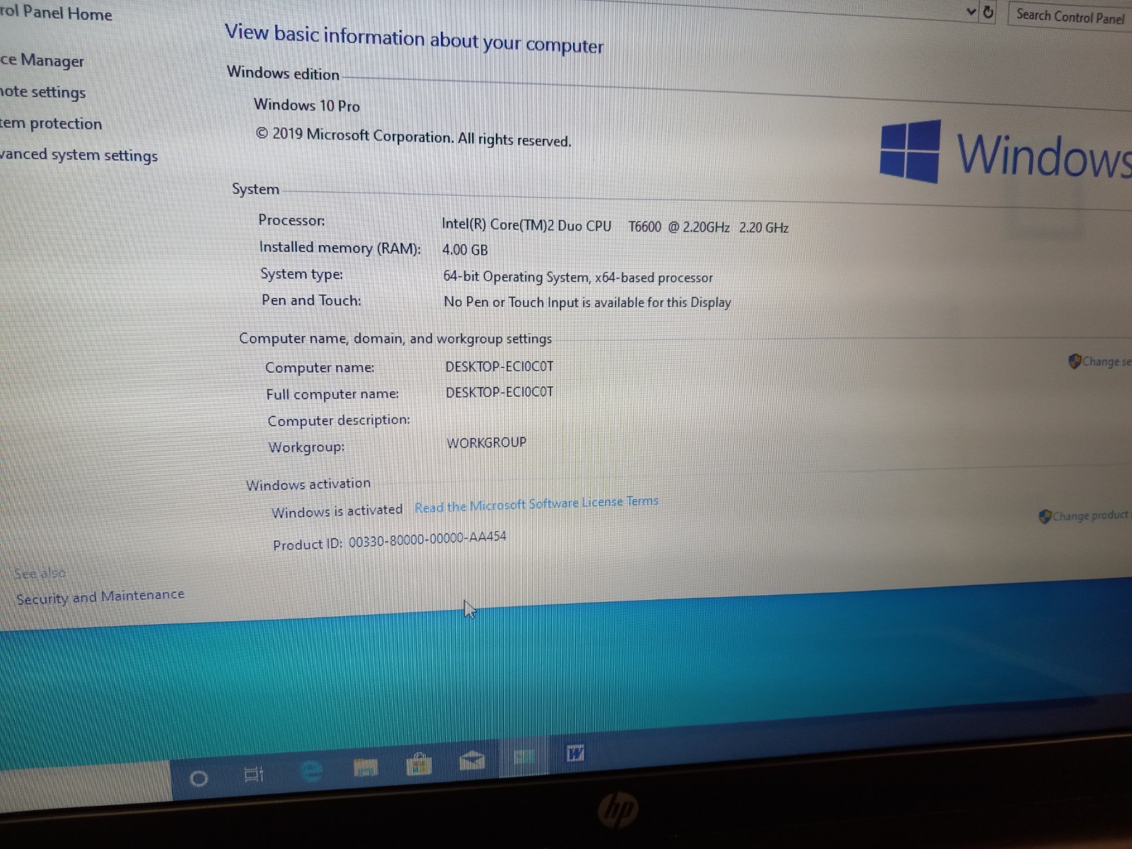 HP G71 Windows 10 pro 500gb 4gb 17.3″ Works perfect