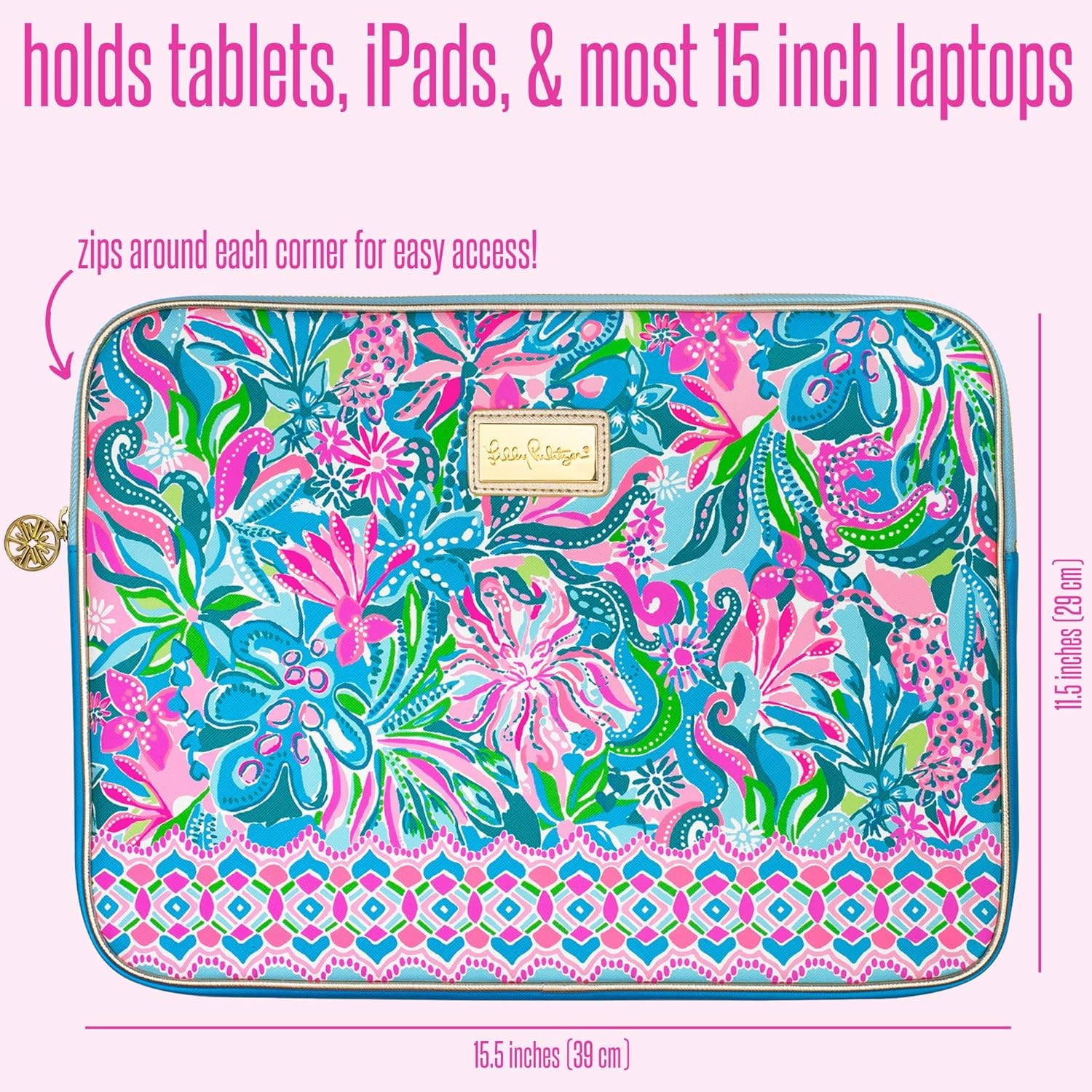 Lilly Pulitzer Laptop Sleeve Golden Hour – One Size for Stylish Protection