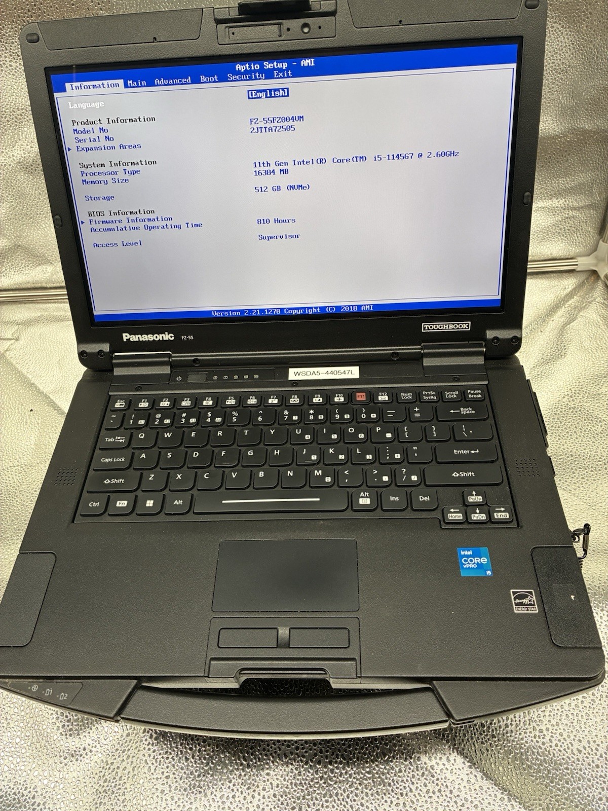 Panasonic Toughbook FZ55 MK2 Touchscreen i5-1145G7 16GB RAM 512GB SSD READ