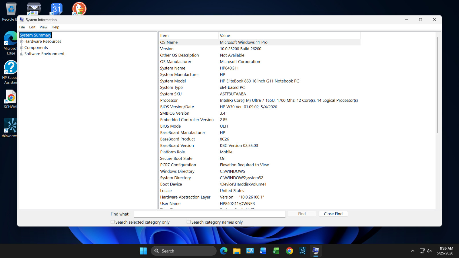 HP EliteBook 860 G11 Intel Ultra 7 165U/16GB RAM/512GB SSD