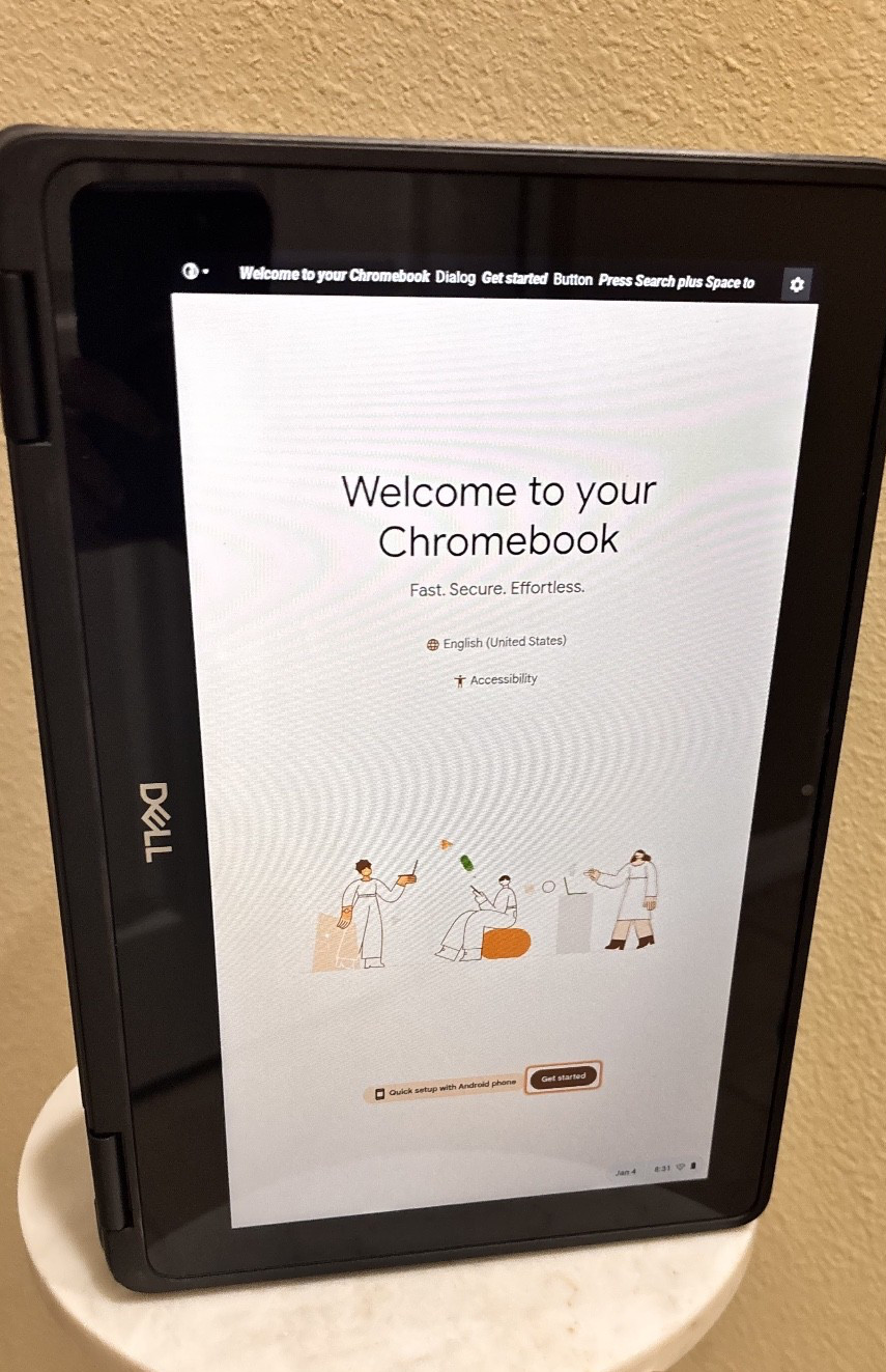 Dell Chromebook 3100 2-in-1 Touchscreen Laptop Tested Working Good Condition No