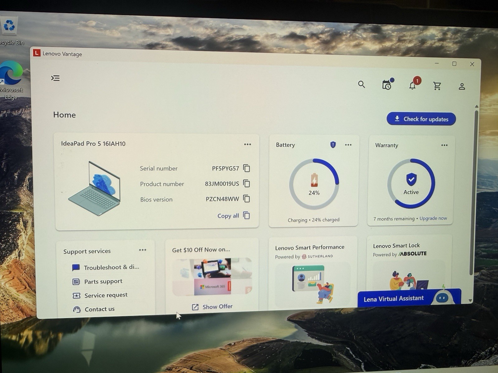 Lenovo IdeaPad Pro 5 16″ Touch Intel Ultra 9 285H 32GB 1TB SSD RTX5050 W11h