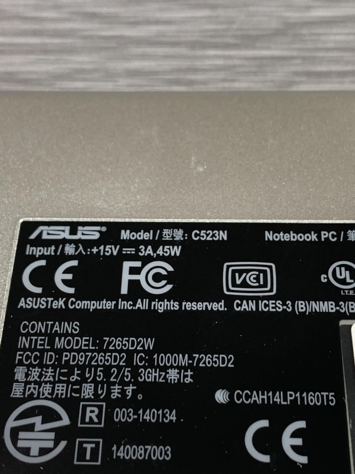 ASUS Chromebook C523N Silver HDMI 15.6″ Built-in Webcam Notebook PC – for Parts