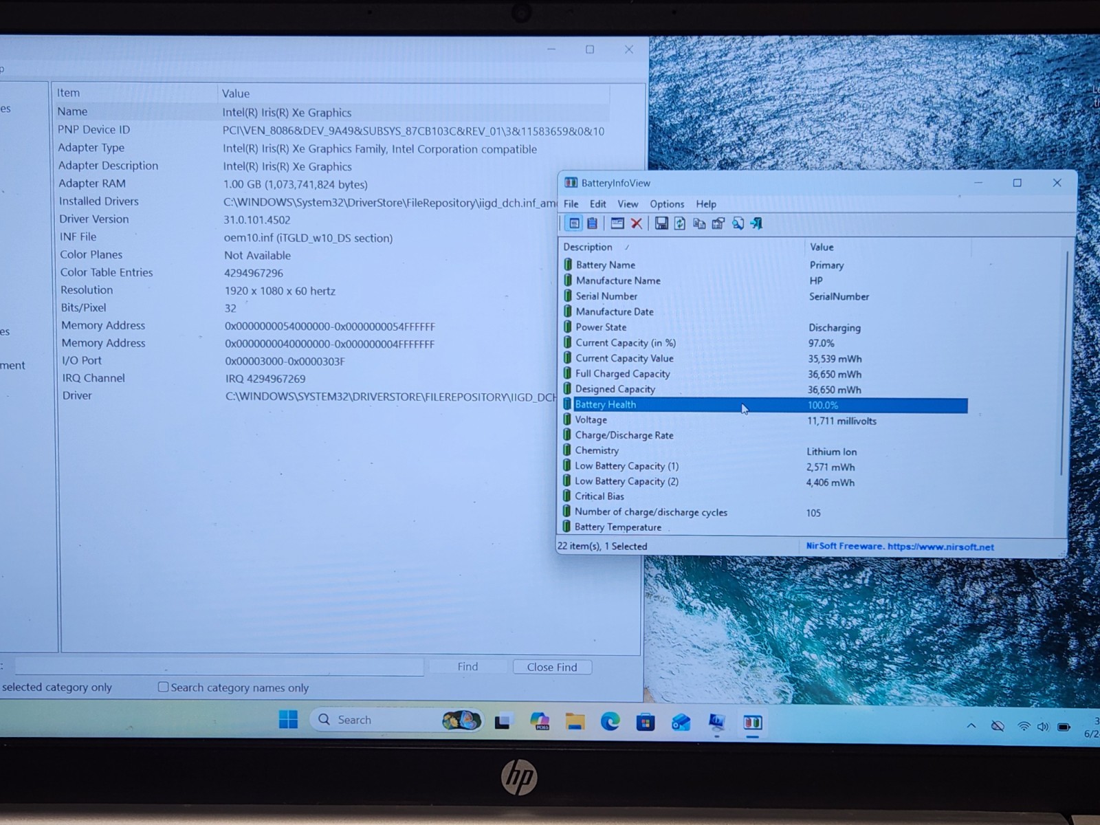 HP Pavilion 15-eg0021nr 15″ Intel i7-1165G7 2.8GHz 8GB RAM 256GB SSD W11P + AC