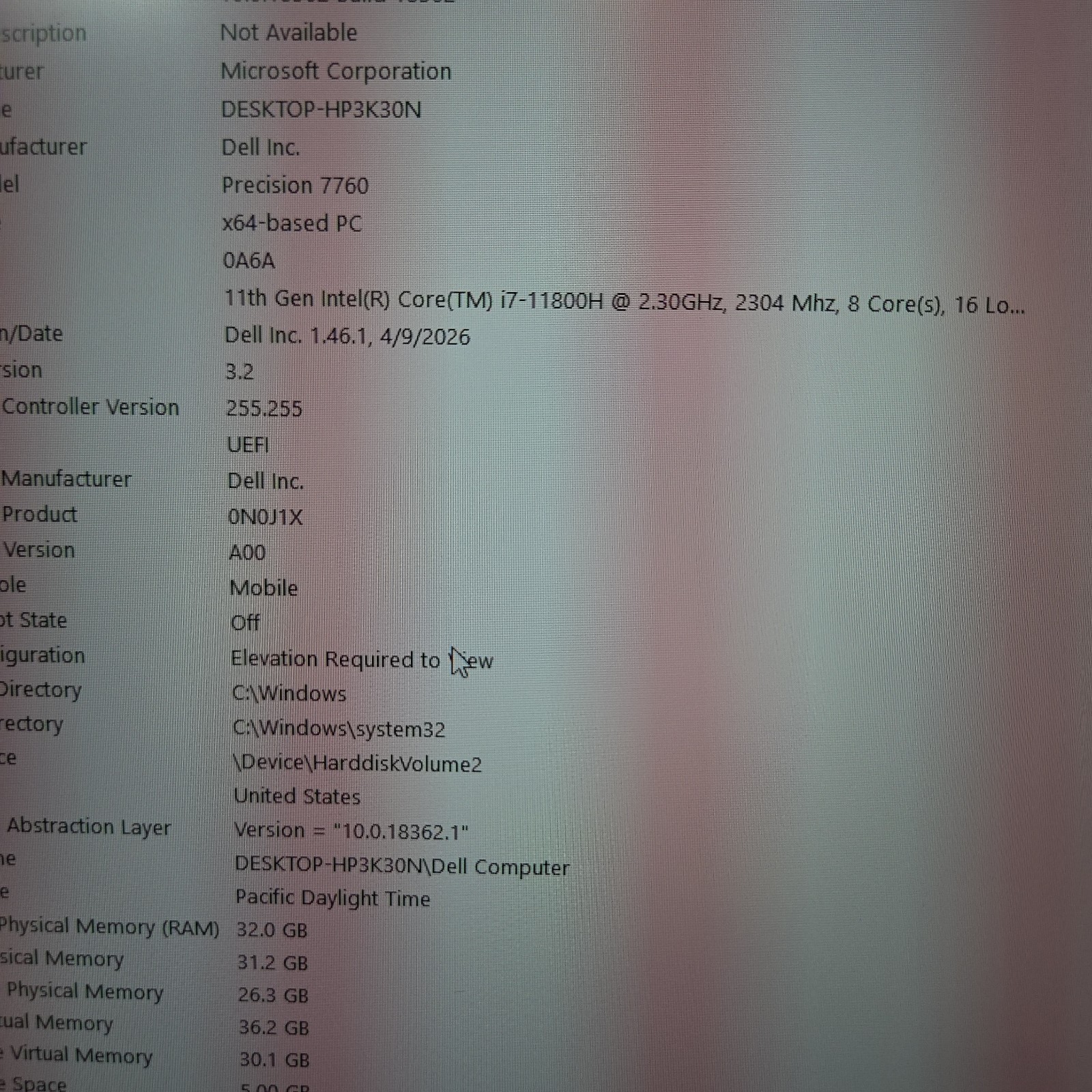 Dell Precision 7760 17.3″ i7-11800H RTX A3000 32GB 512GB Windows 10 Pro + Power
