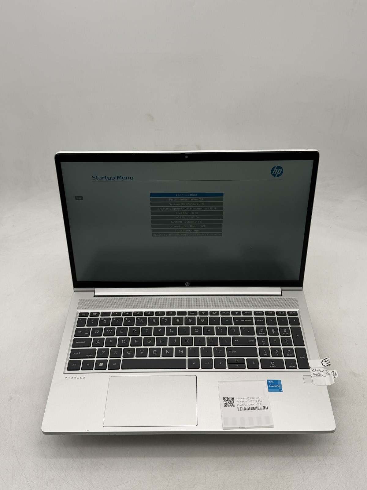 HP ProBook 450 15.6 inch (G9) 15.6in i3-1215U 8GB 256GB No OS Please Read